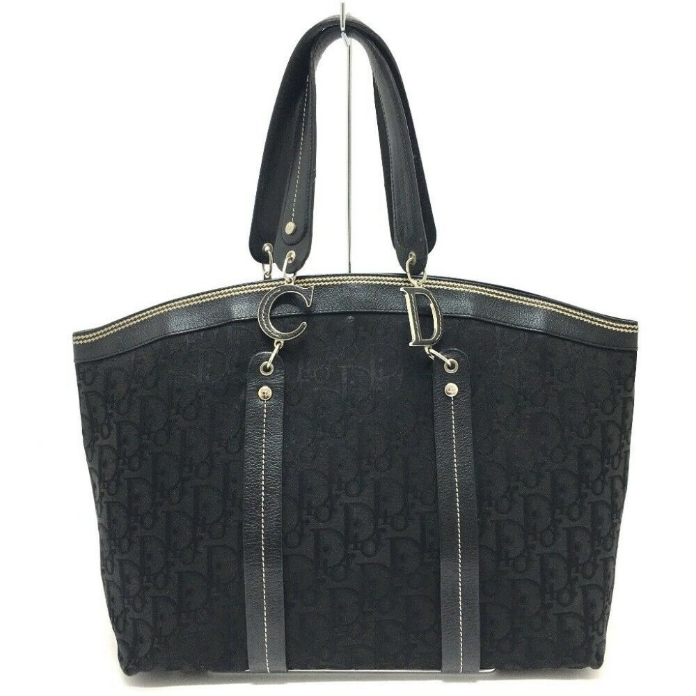 DIOR Flower Embroidery Trotter Shoulder Tote Bag L - Picture 2 of 10